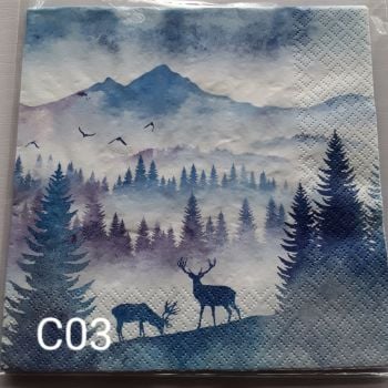 C03 - Stag & Tree Silhouette
