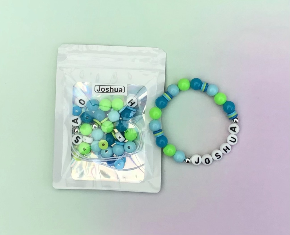 Name Bracelet - Blues and Greens