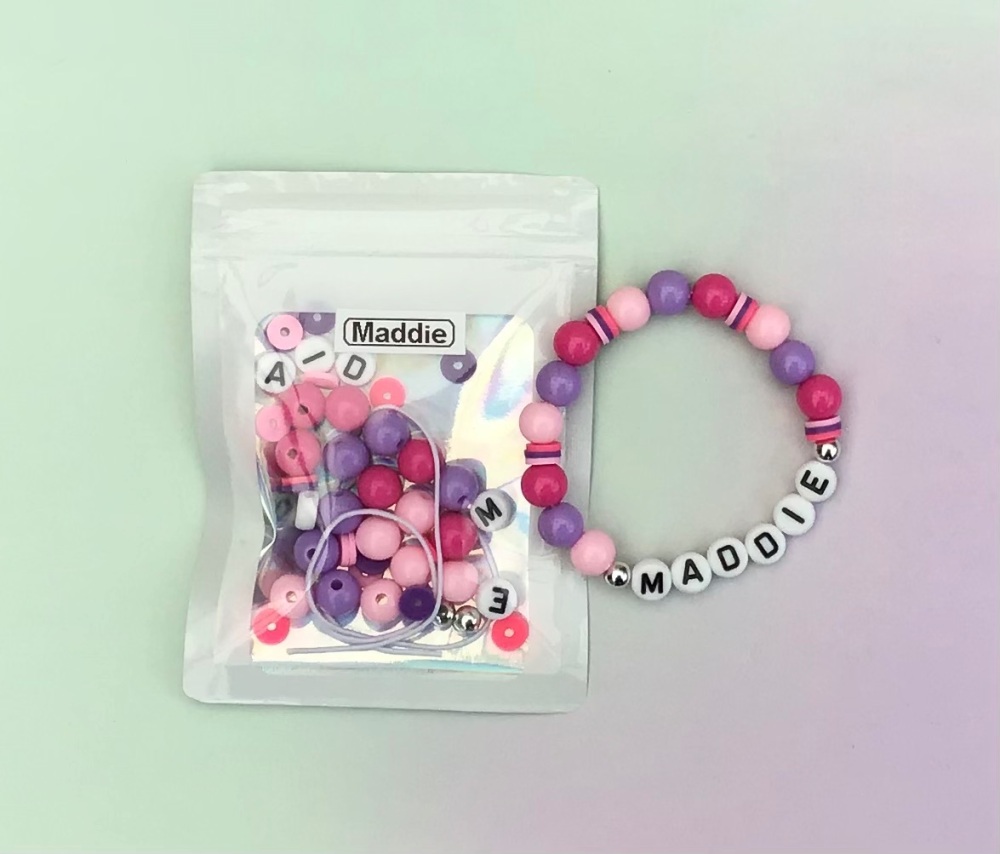 Name Bracelet - Pinks and Purples