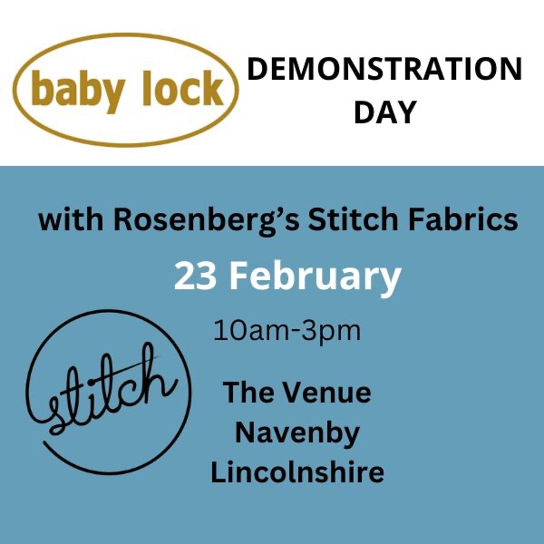 baby lock demonstration day with Stitch Fabrics 23 February