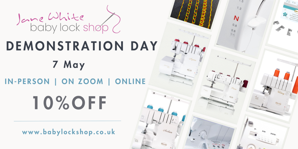 baby lock shop demonstration day 7 May 10% discount on all models