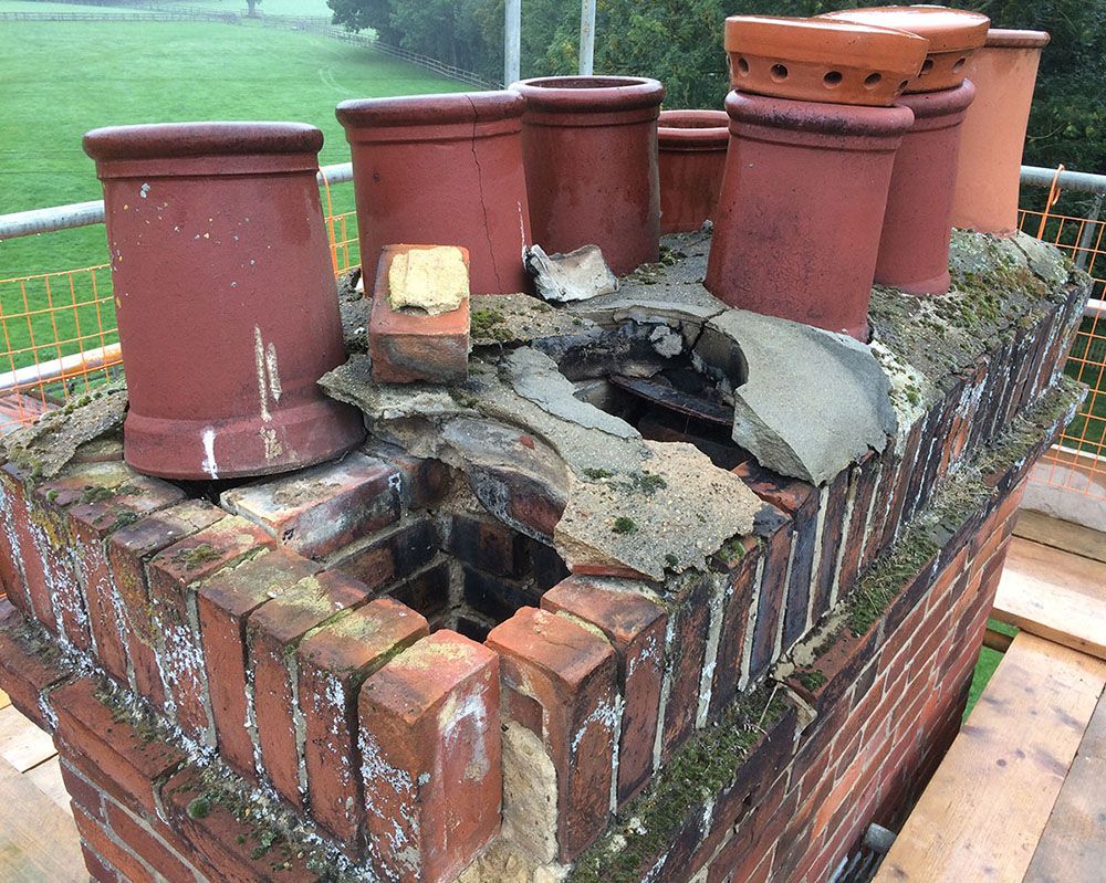 chimney pot rebed and repair needed