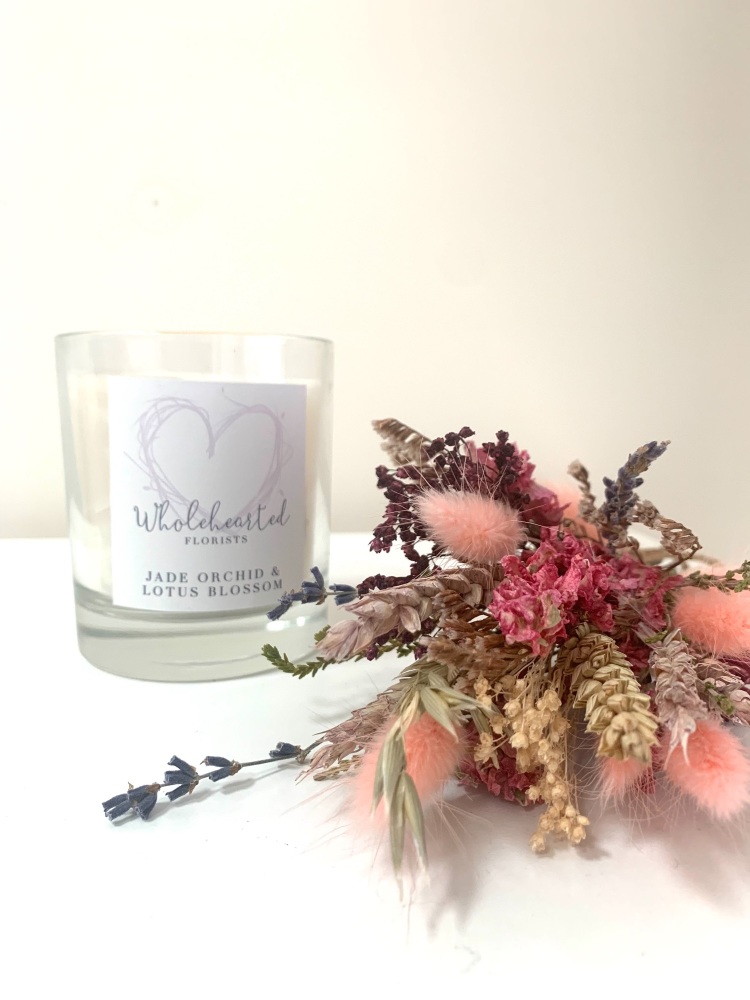 Candle & Dried Flower Gift Set 