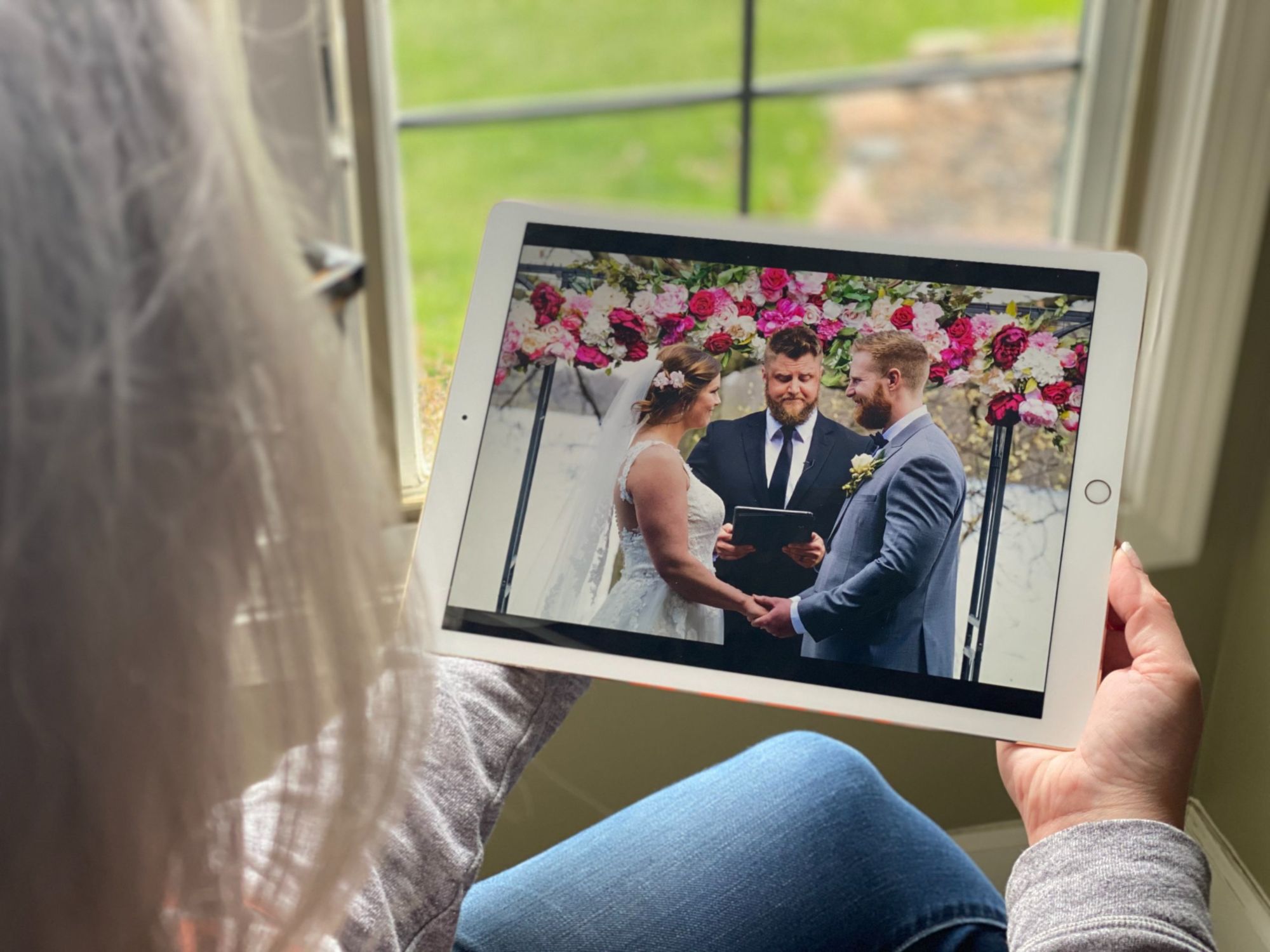 Bride and Groom on ipad