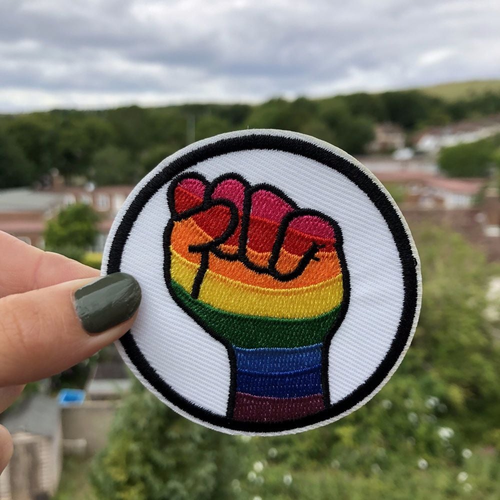 BLM LGBTQ+ Rainbow Fist Iron-On Patch