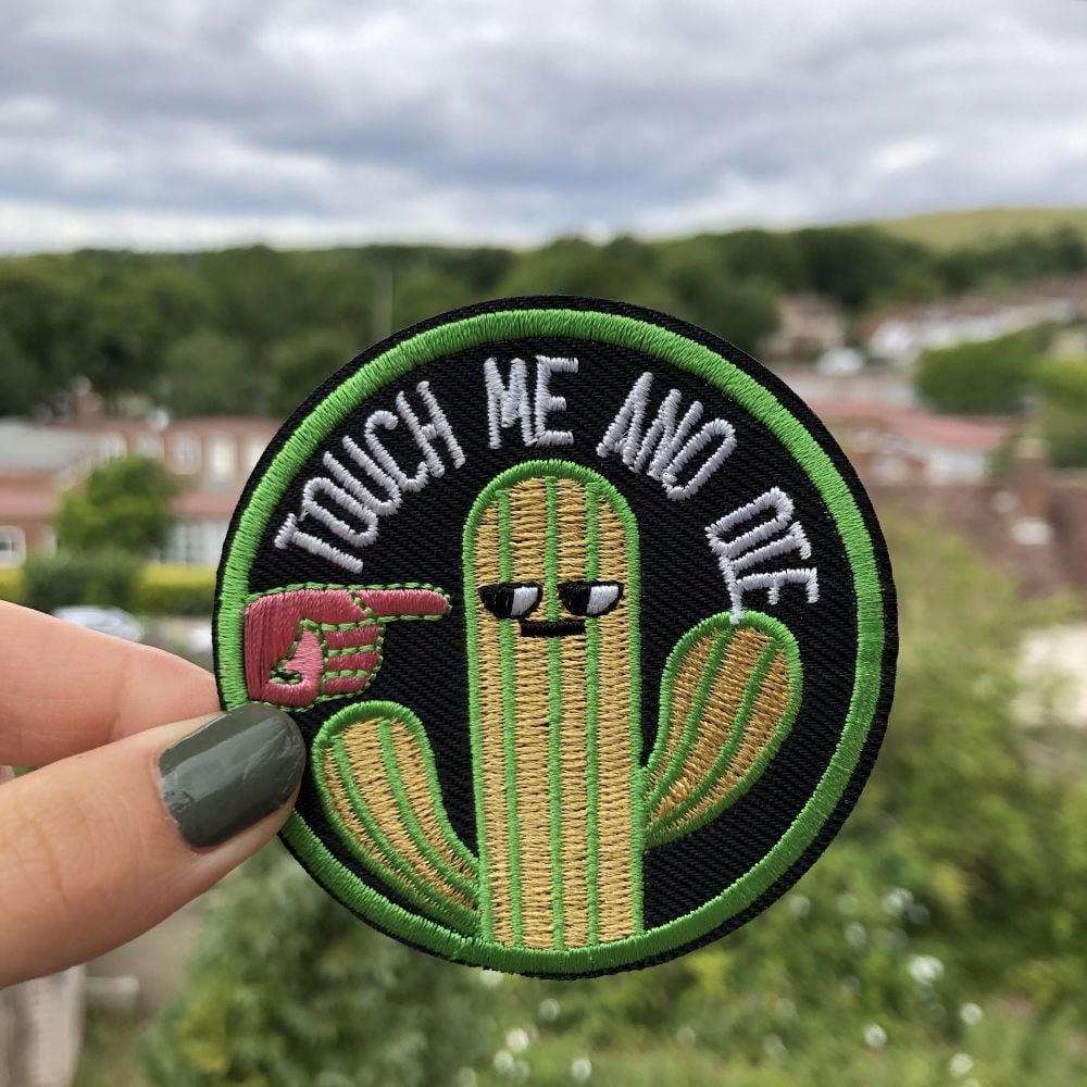 Touch Me And Die Cactus Iron-On Patch