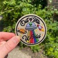 Out Of This World  Rainbow UFO Iron-On Patch