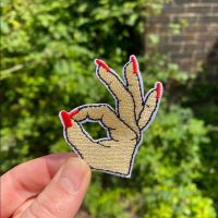 OK' Hand Symbol Iron-On Patch in Colour