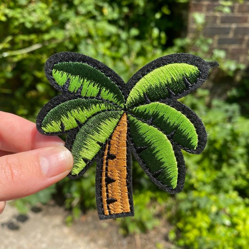Green Palm Tree Iron-On Patch