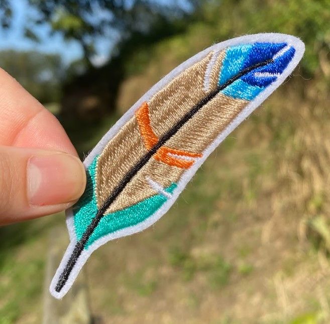 Colourful Feather Iron-On Patch