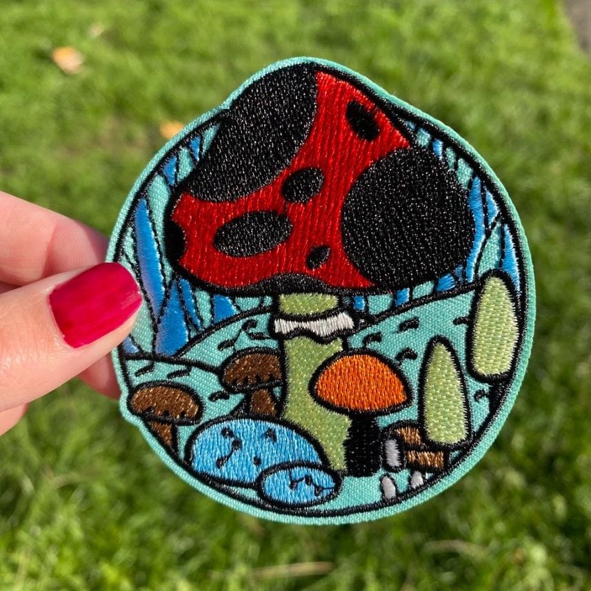 Mushroom Forest Iron-On Patch