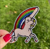 Rainbow Middle Finger Unicorn Iron-On Patch