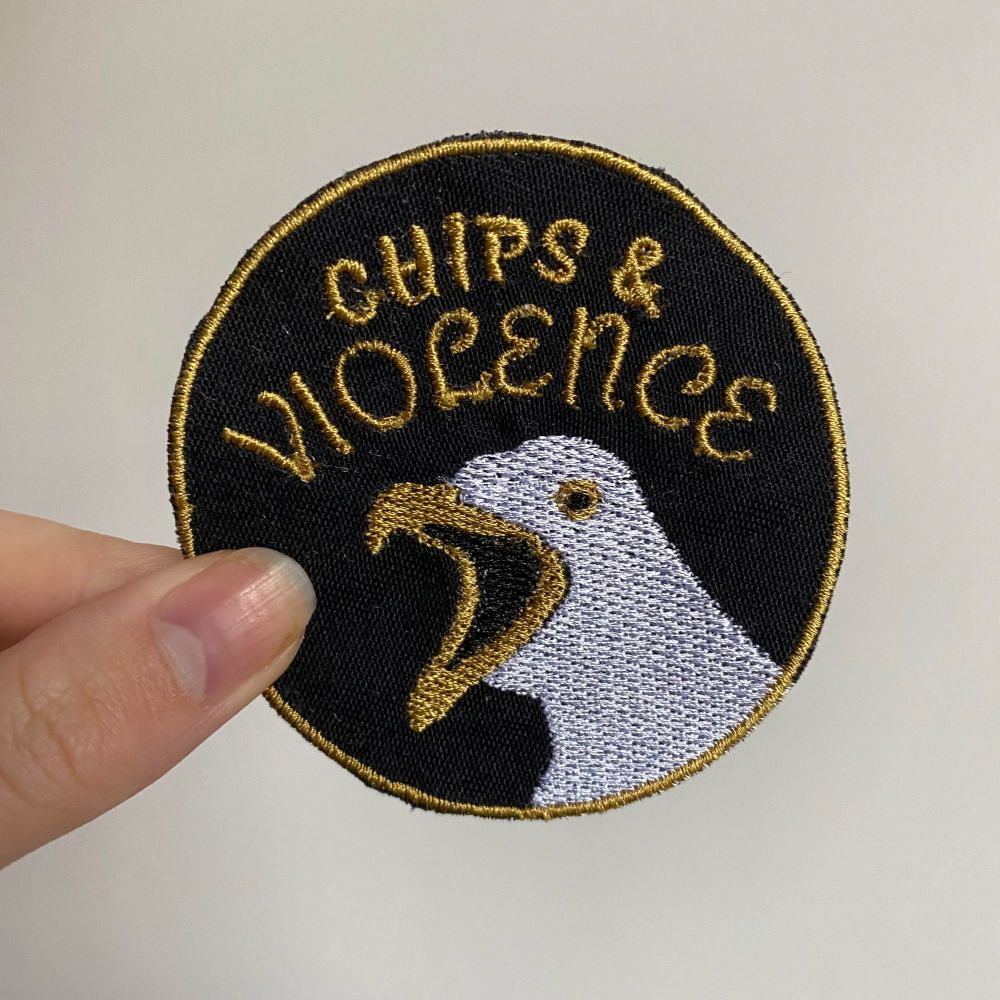 Seagull Chips & Violence Iron-On Patch