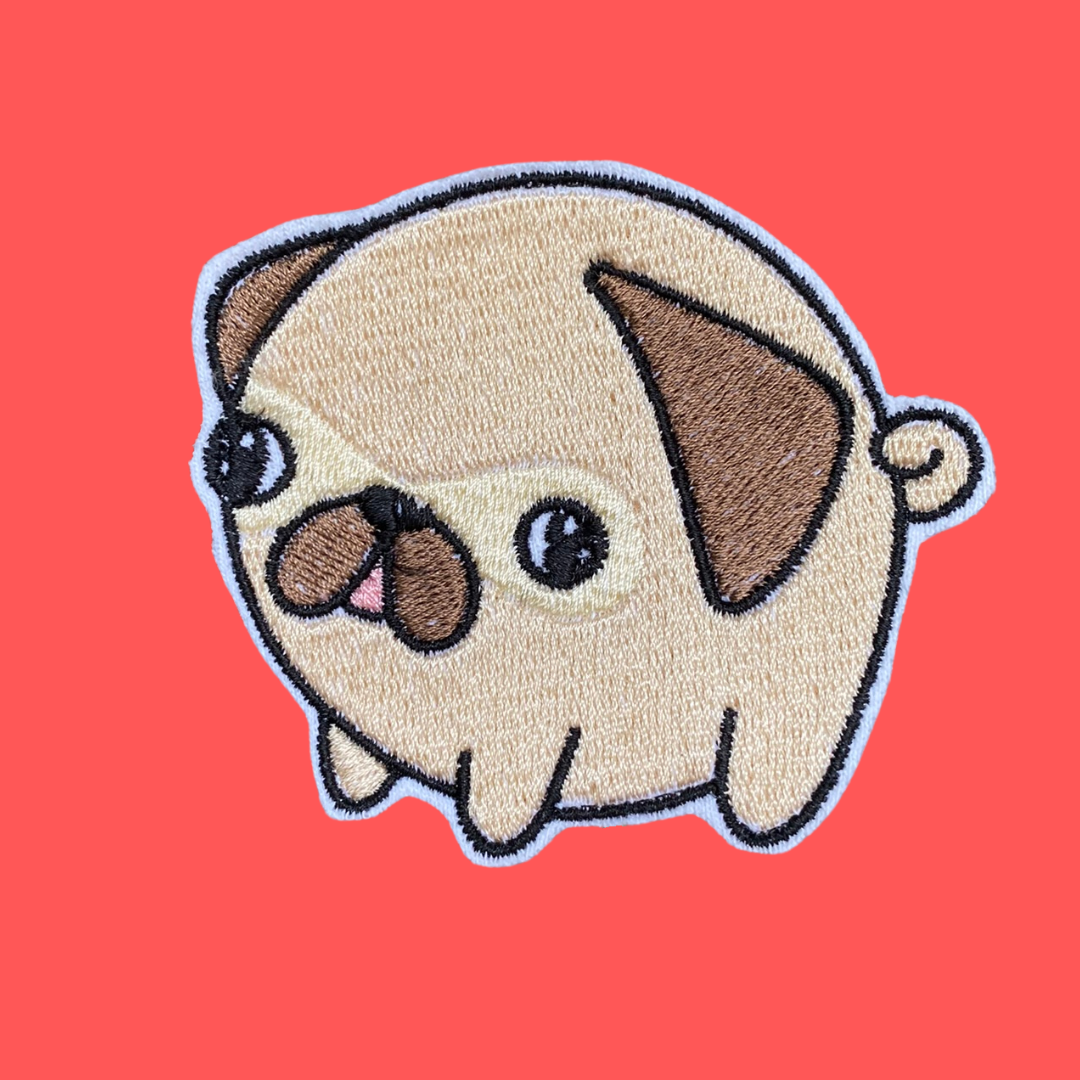 Derpy Pug Iron On Patch