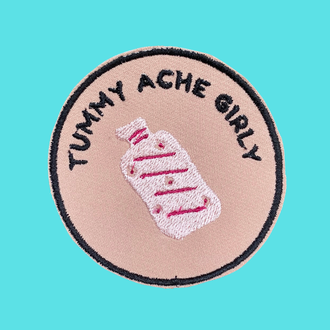 Tummy Ache Girly Iron-On Patch