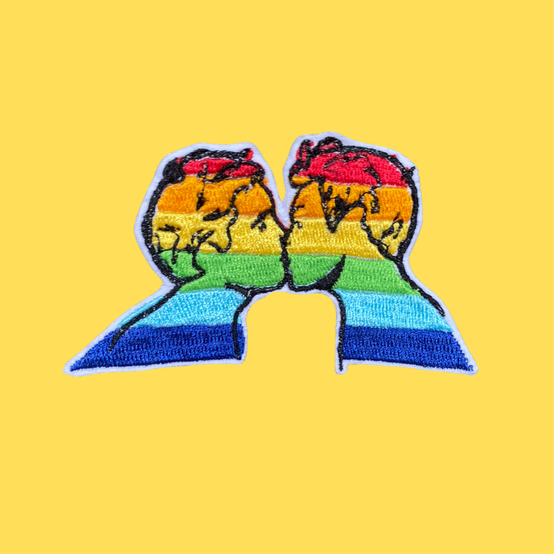 Men Kissing Gay Pride Iron-On Patch