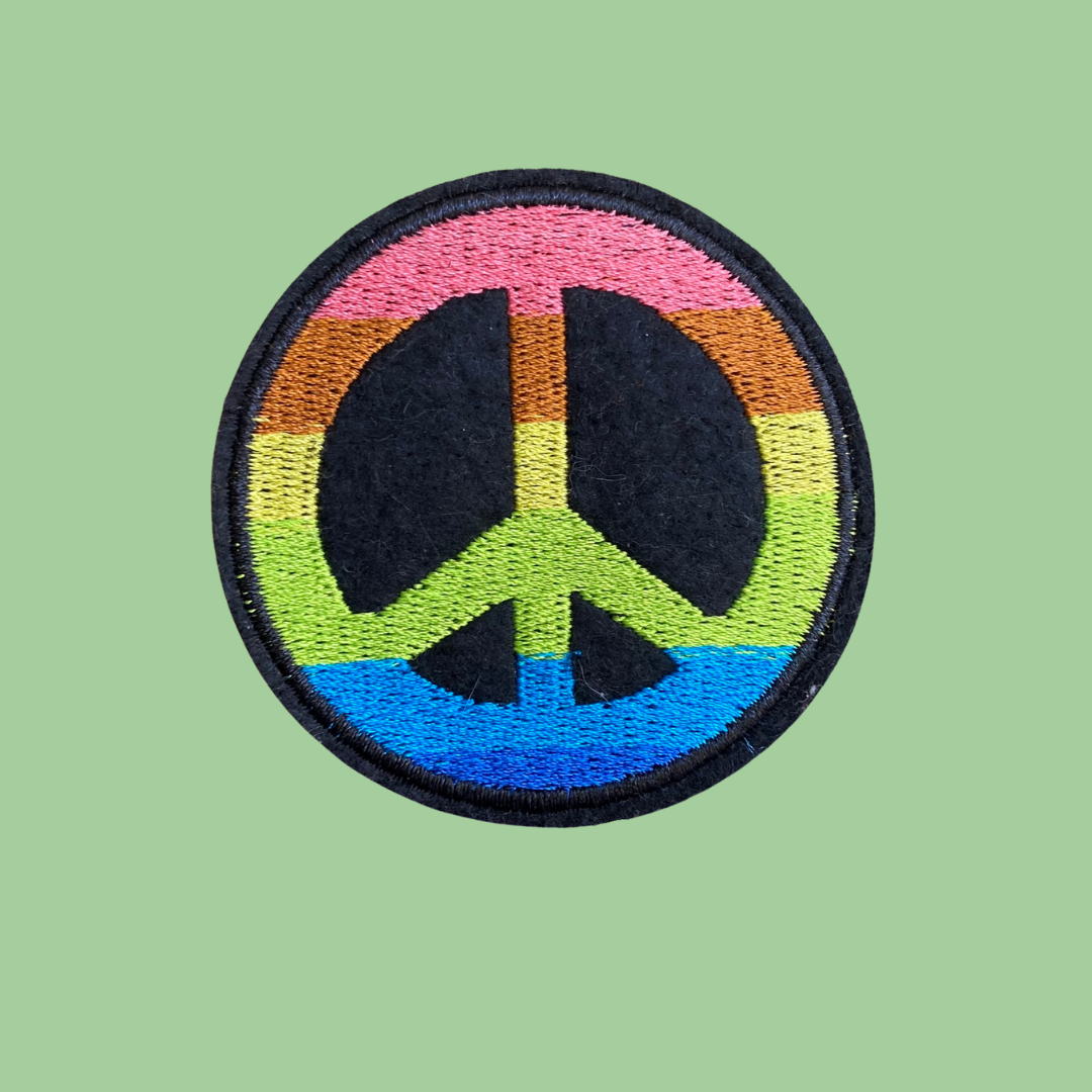 Pride Peace Sign Rainbow Iron-On Patch