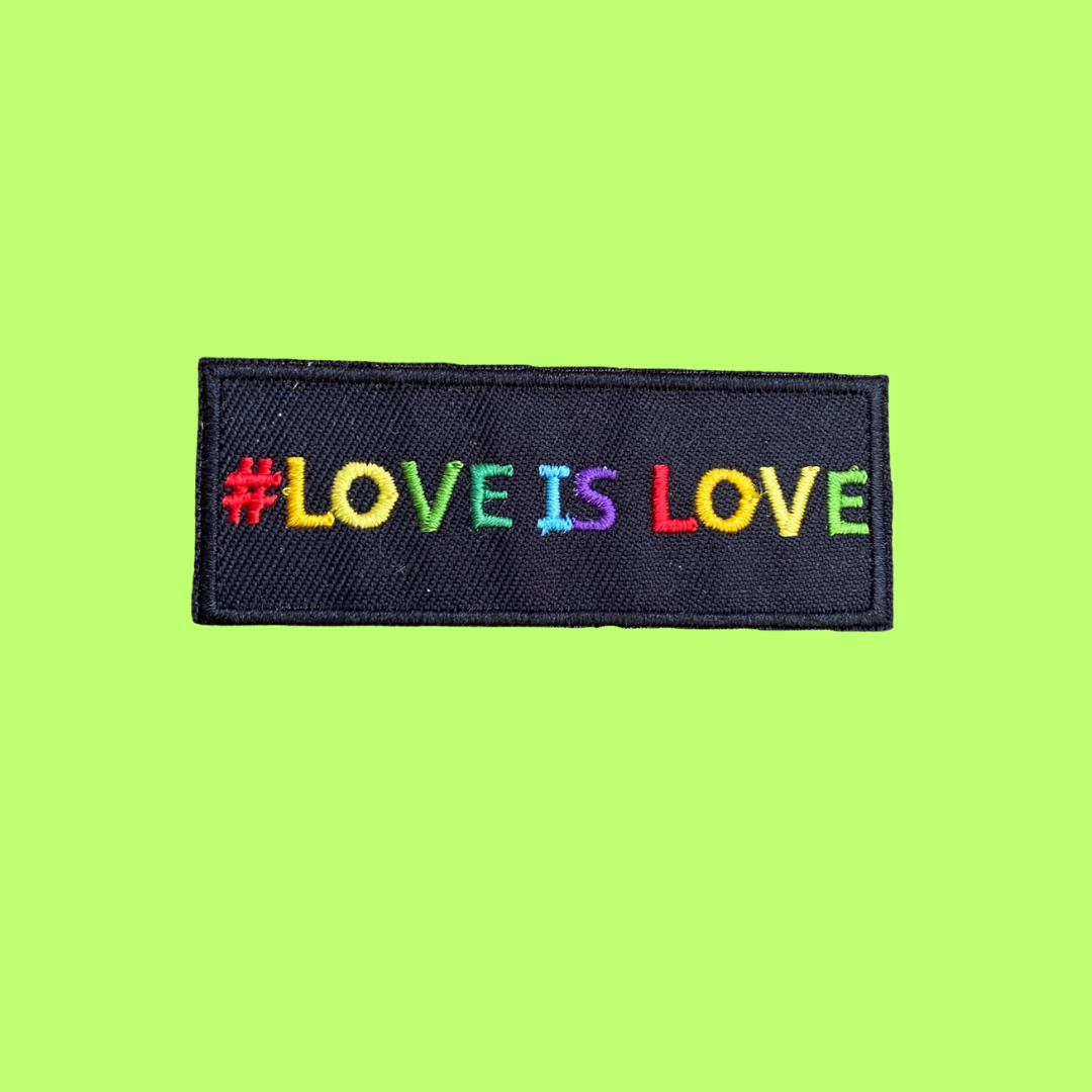 #LoveIsLove Rainbow Text Iron-On Patch