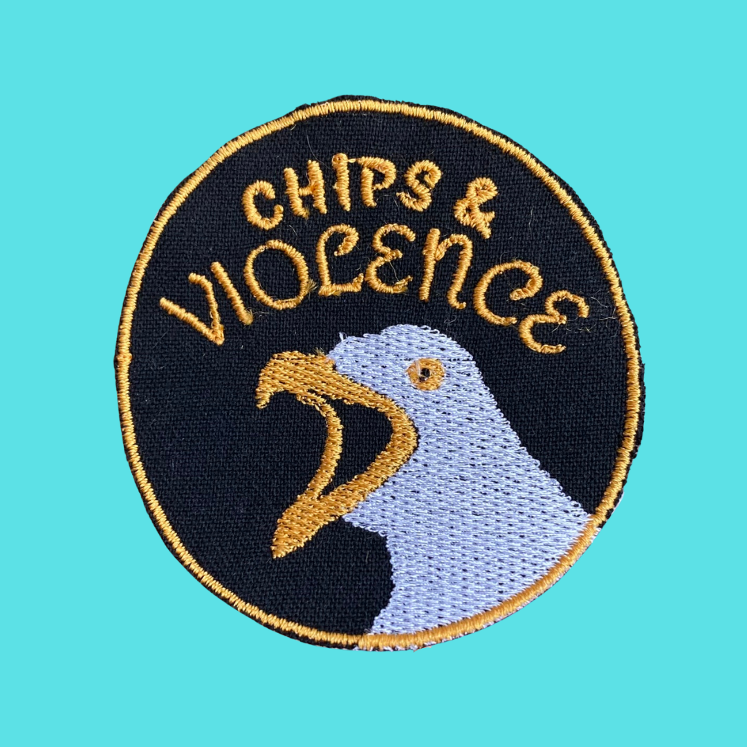 Seagull Chips & Violence Iron-On Patch