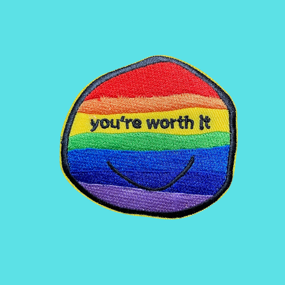 You're Worth It Rainbow Iron-On Patch