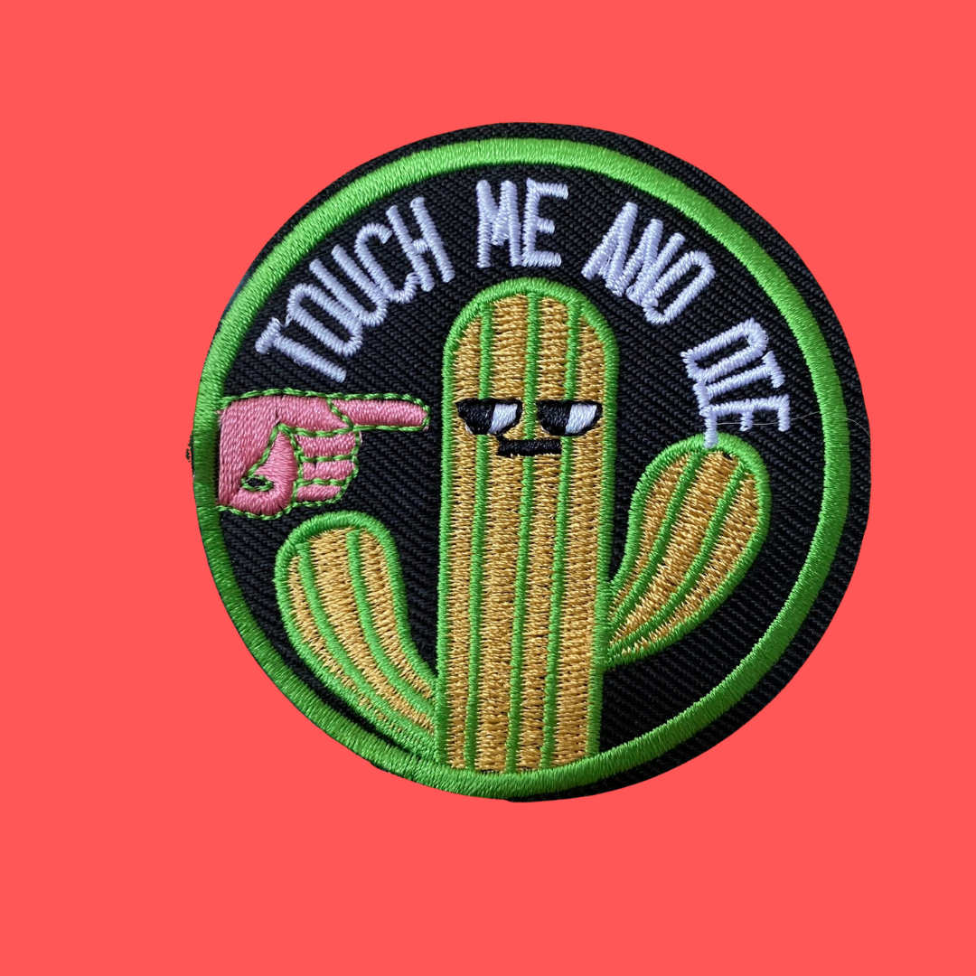 Touch Me And Die Cactus Iron-On Patch