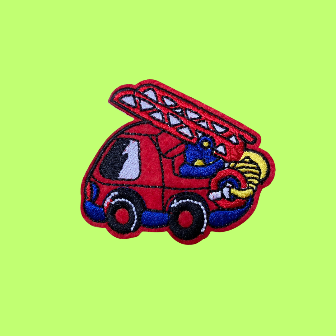 Red Fire Truck Iron-On Patch