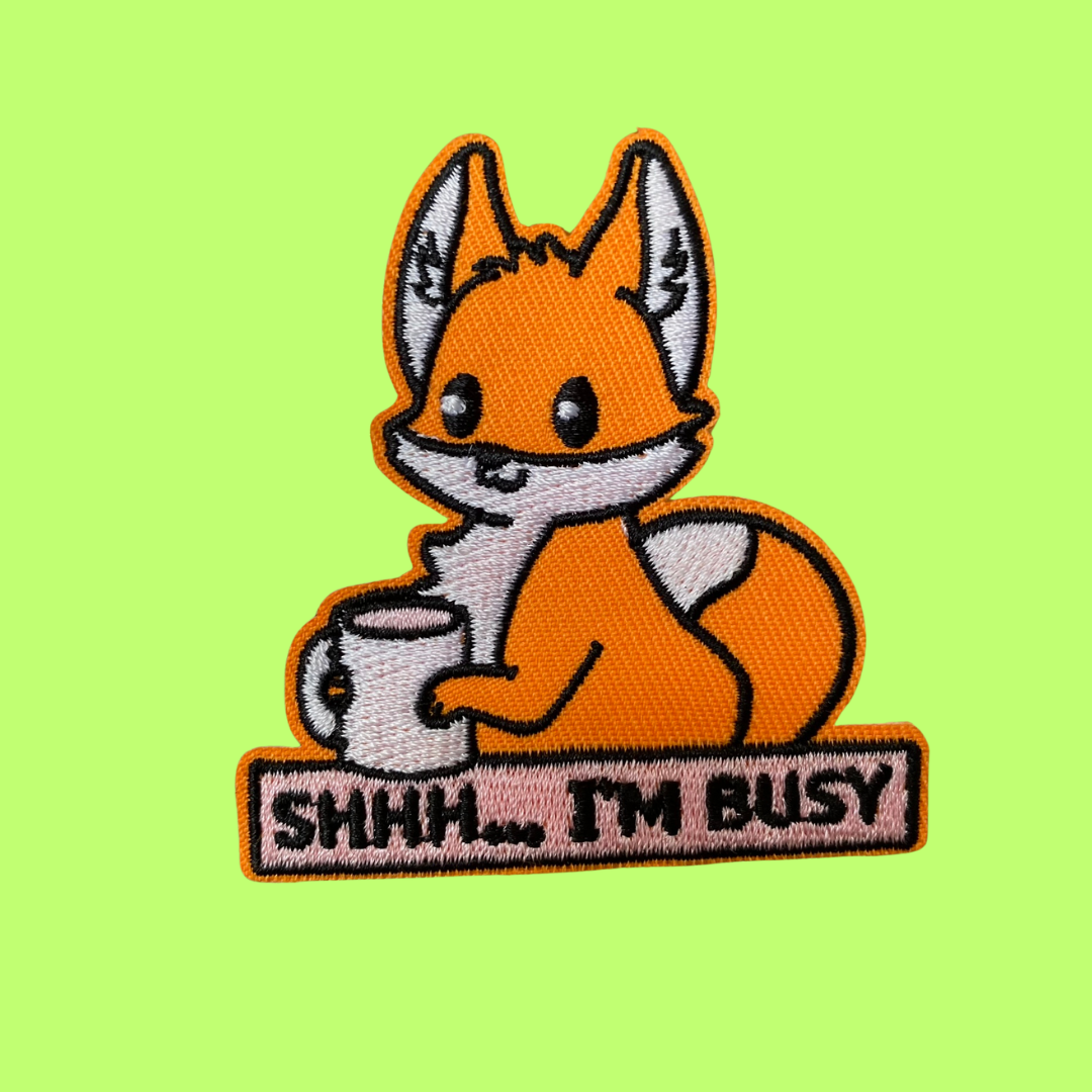 Shhh... I'm Busy' Red Squirrel Iron-On Patch