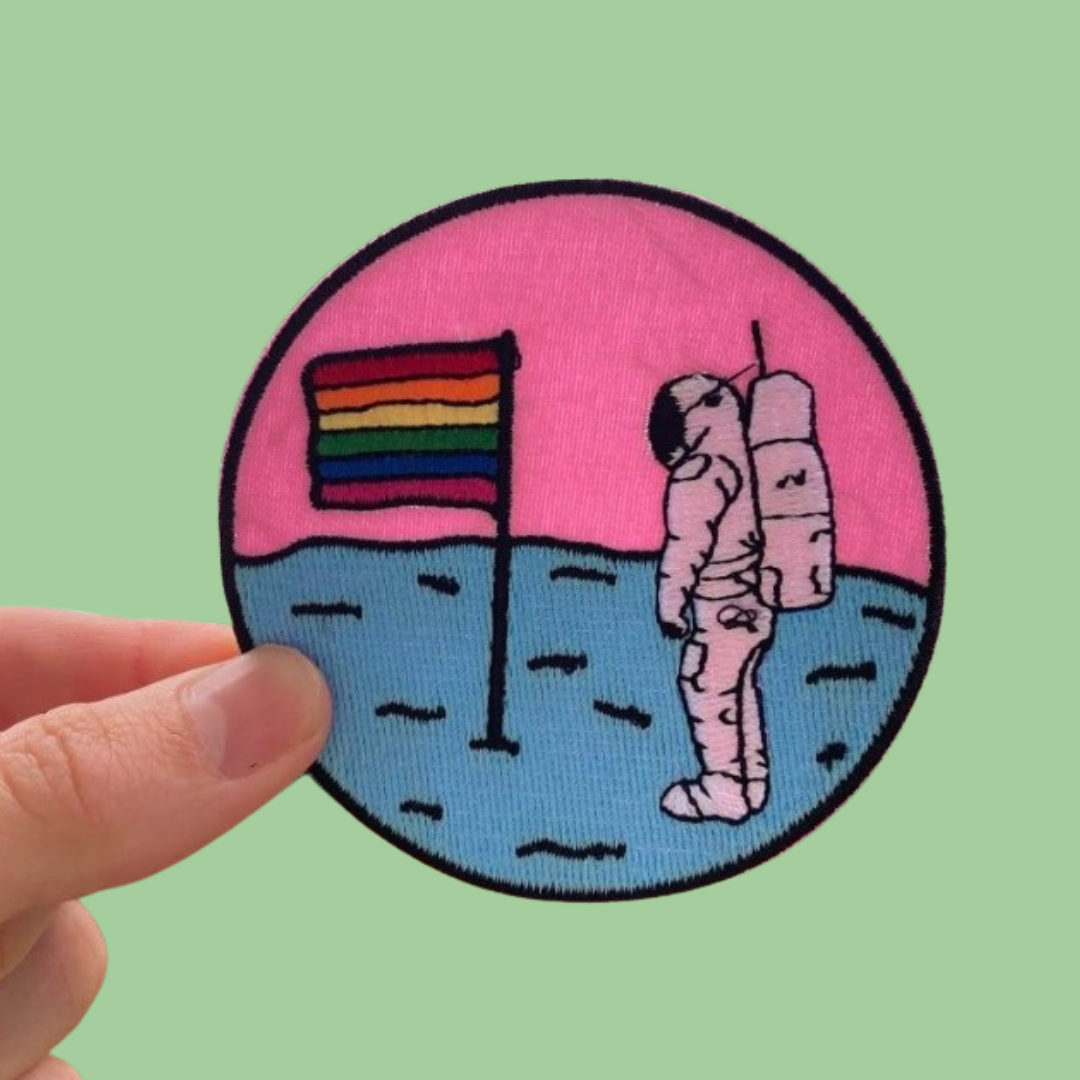 Moon Landing Rainbow Flag Iron-On Patch
