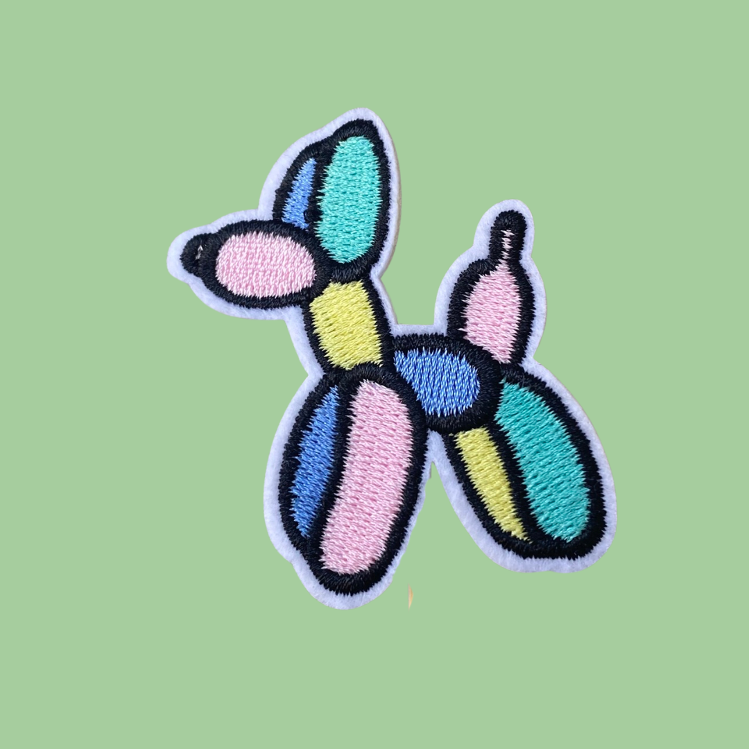 Pastel Balloon Dog Iron-On Patch