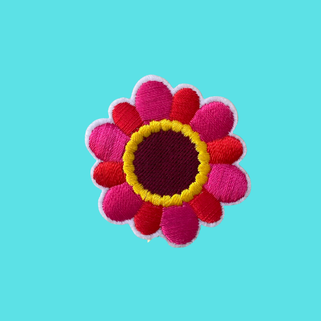 Pink Flower Iron-On Patch