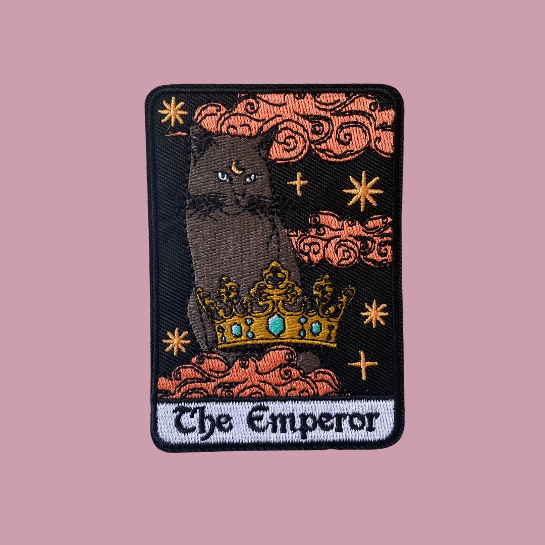 The Emperor Cat Tarot Card Iron-On Patch