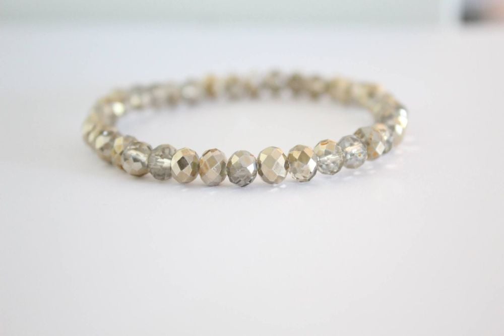 Crystal Beaded Bracelet in Glorious Golds