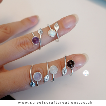 Adjustable Gemstone Rings by Streets Craft Creations