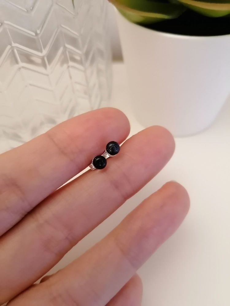 Blue Goldstone Studs