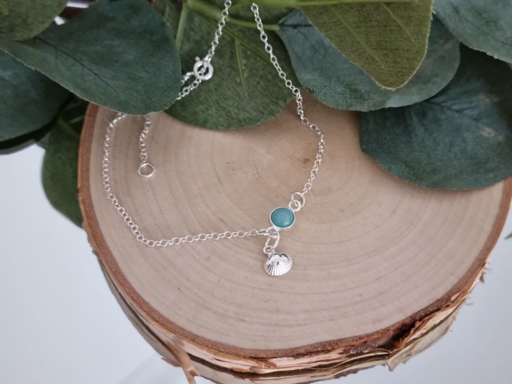 Amazonite Shell Anklet