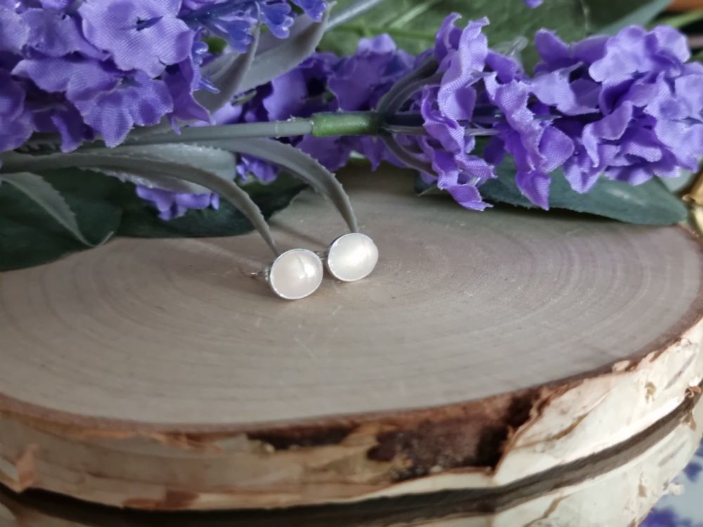 Rose Quartz Oval Studs