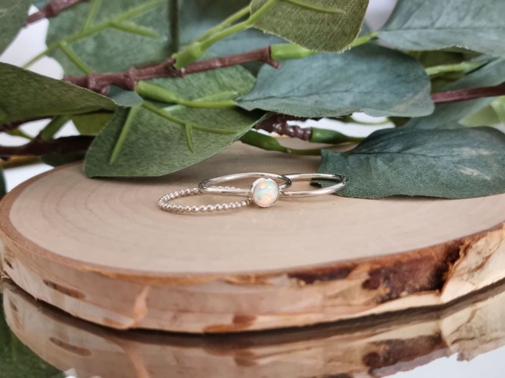 Gemstone Stacking Ring Set (Round)