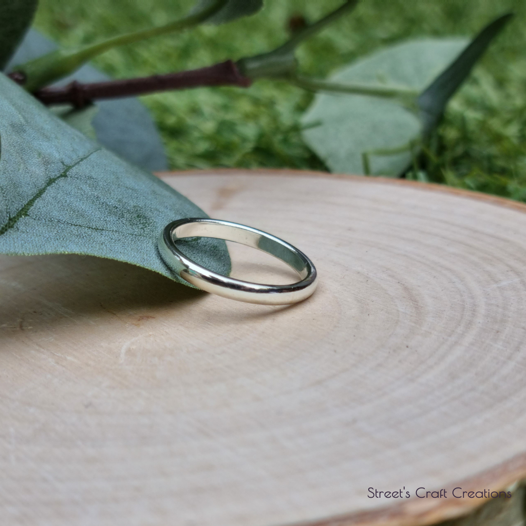 White Gold Wedding Band handmade by Streets Craft Creations
