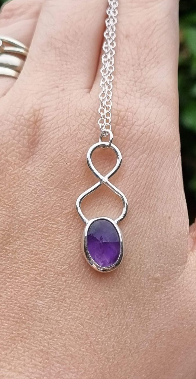 Silver & Amethyst Silver Necklace