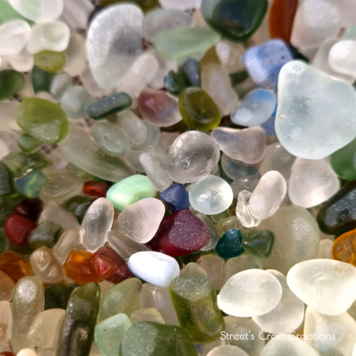 Sea glass of all shapes and colours that I collected from the beaches in Seaham