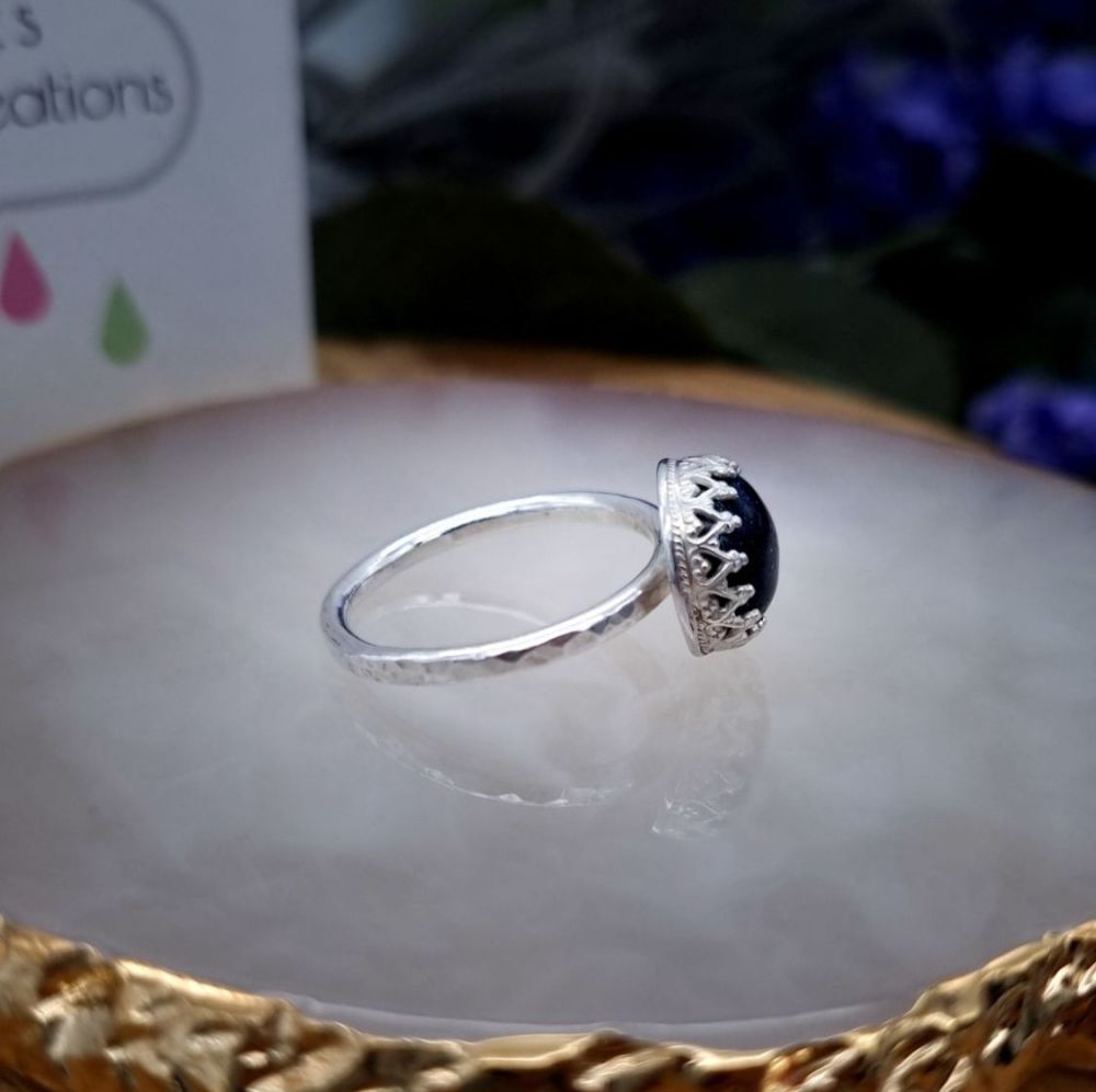 Galaxy Ring | Blue Goldstone & Silver Ring