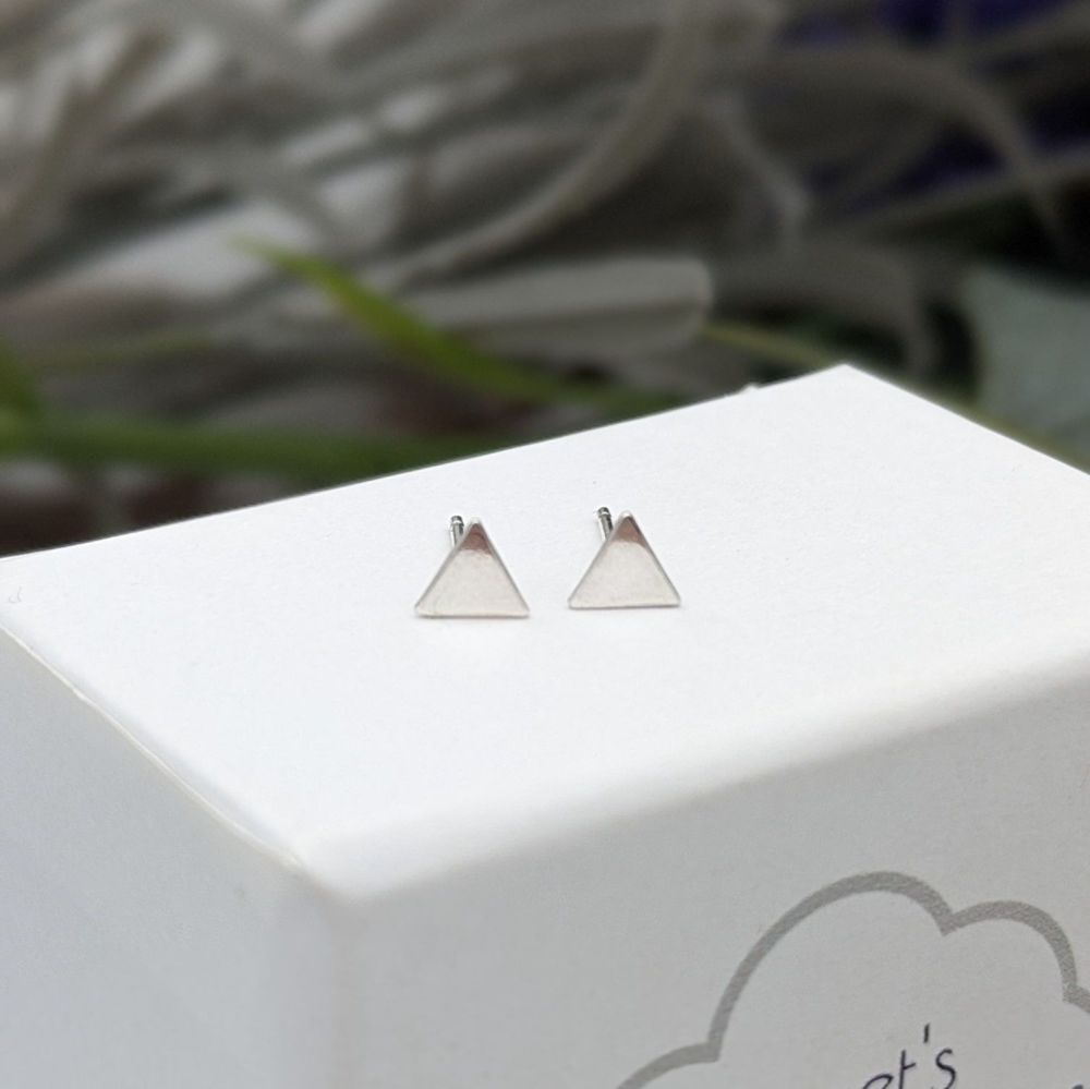 Triangle Studs | Silver Earrings