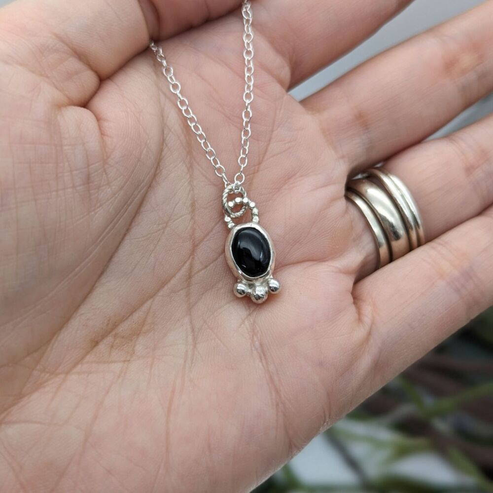 Black Onyx Necklace | Silver Necklaces