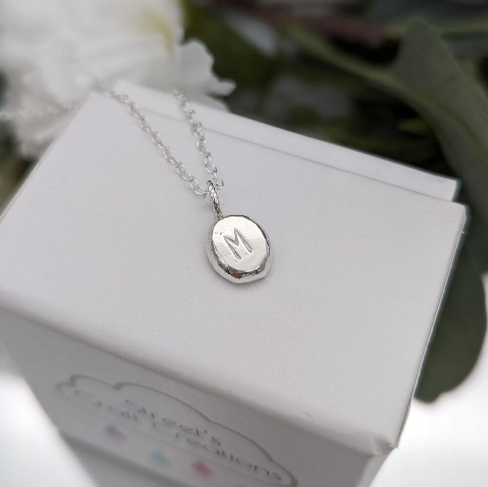 Initial Pebble Necklace | Silver Necklaces