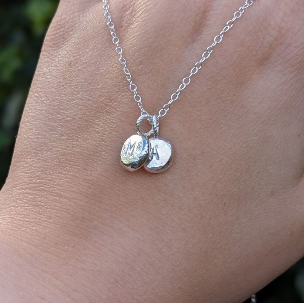 Initial Pebble Necklace | Silver Necklaces