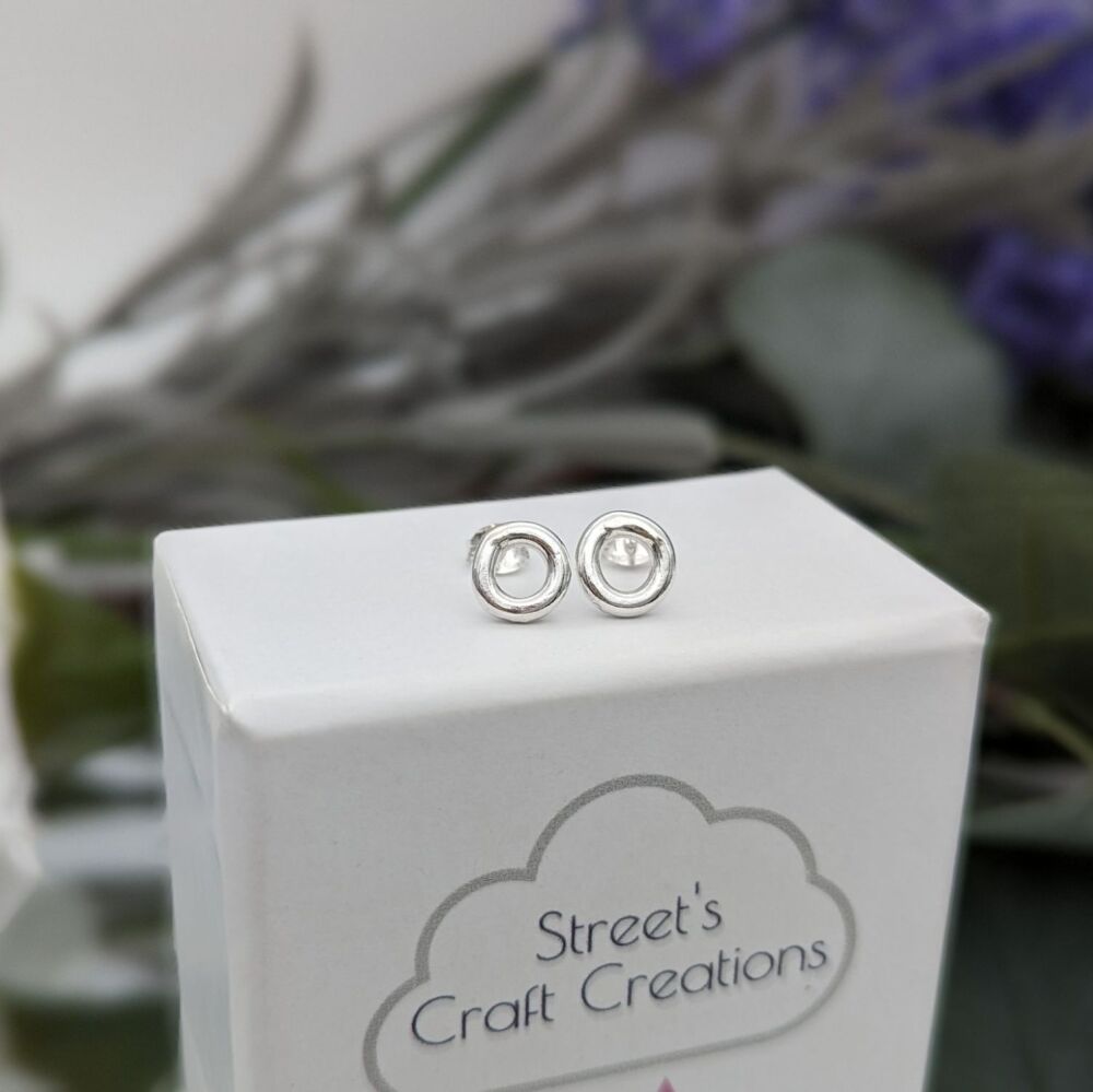 Circle Studs | Silver Earrings