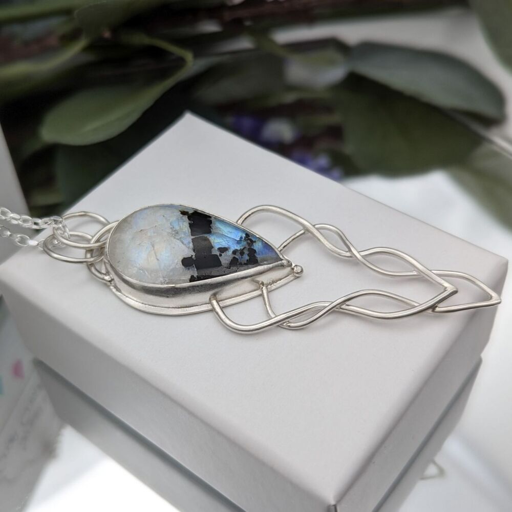 Moonstone & Tourmaline Necklace | Silver Necklaces
