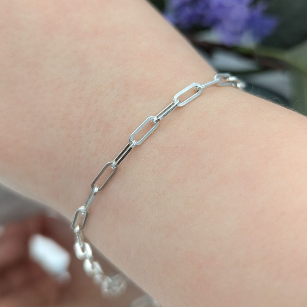 Dainty Silver Square Link Bracelet | Silver Bracelets