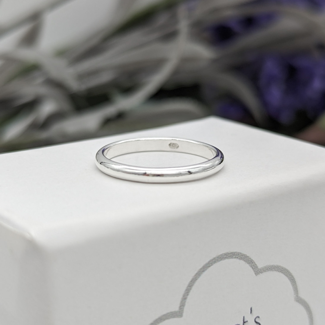 Silver D Shape Ring