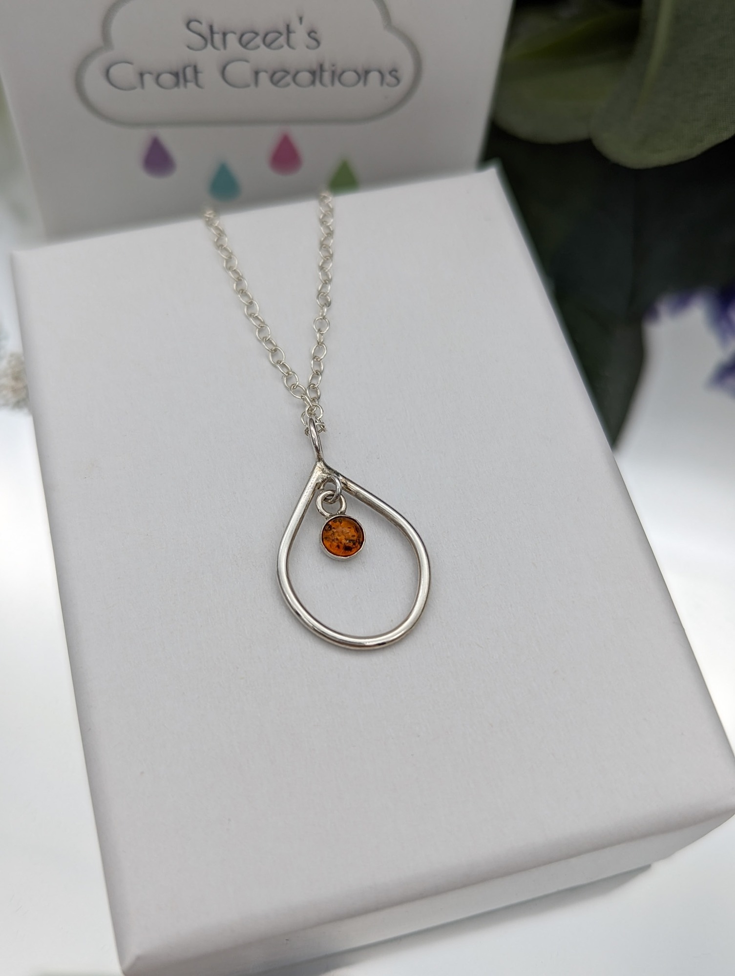Amber and Silver Necklace